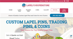 Desktop Screenshot of lapelpinsuperstore.com